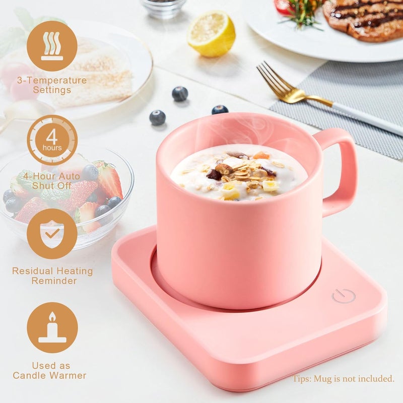 Vobaga Coffee Mug Warmer for Desk with Auto Shut Off & 3-Temp Settings, Coffee Cup Warmer with Smart Safety Alert Home Office Accessory, Perfect for Coffee, Tea, Milk (No Mug) - Image 2